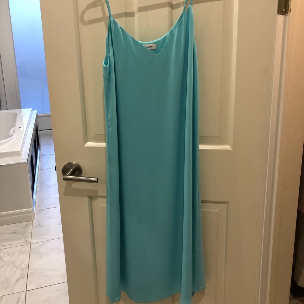 Babaton turquoise slip dress - Picture 1 of 3